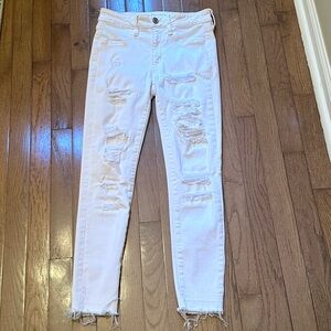 American Eagle  Hi-Rise Jegging White Crop Jeans